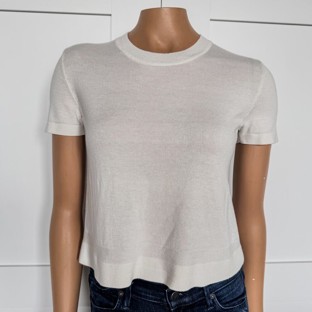 United Colors of Benetton, Creamy White Crew Neck Light Weight Sweater, XS/S